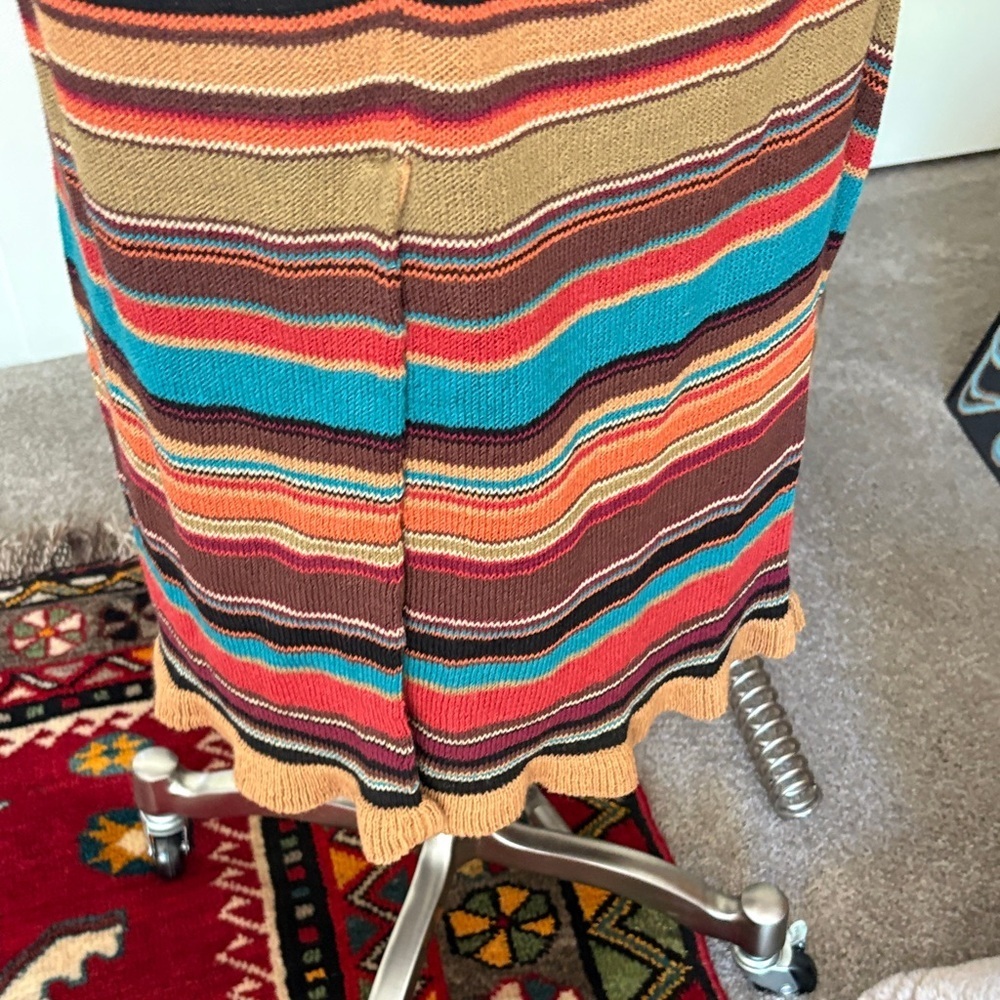 Double D Ranch Tan knit tank with matching knit Multicolor Maxi Skirt. - Picture 4 of 6